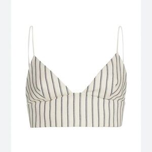 ADAM LIPPES Striped Denim Bralette Top